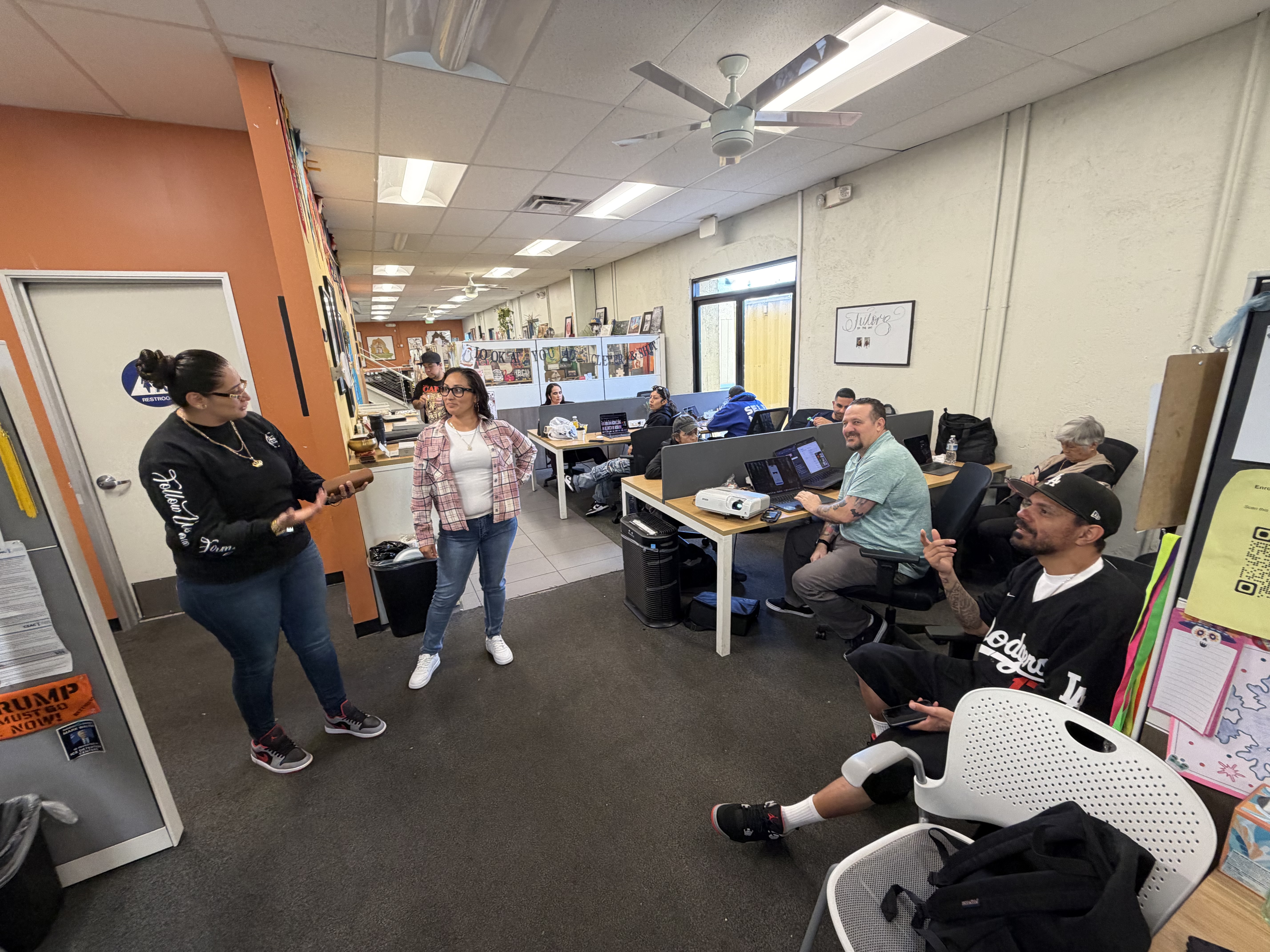 Fellows and staff during a session in the Firme Coding workspace